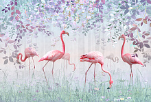Фотообои фламинго Divino Decor Фотопанно 4-х полосные T-260